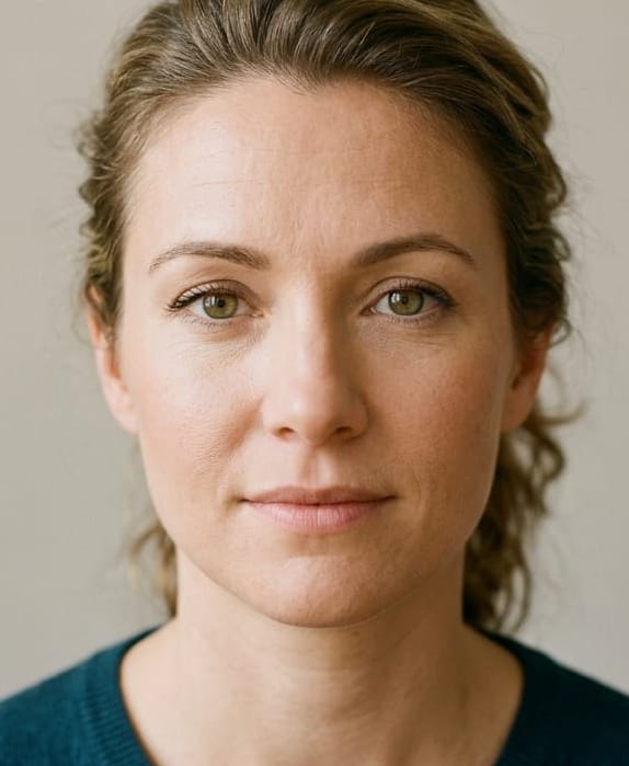 AI face rating example with facial landmark mapping and a score out of 100